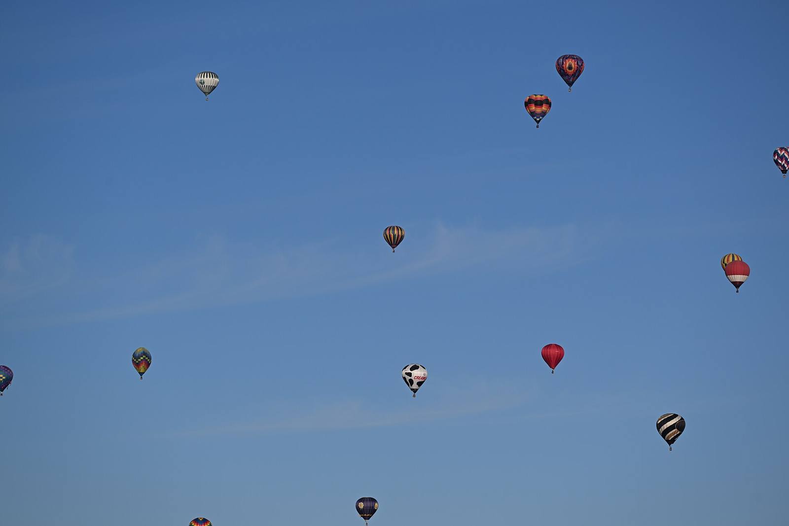 Hot air balloons over Albuquerque at dawn