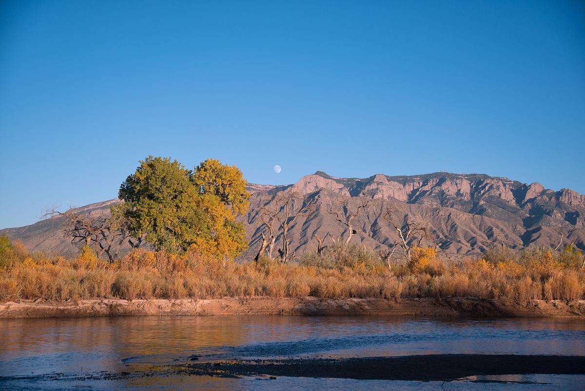 The Rio Grande and the Sandias from Corrales