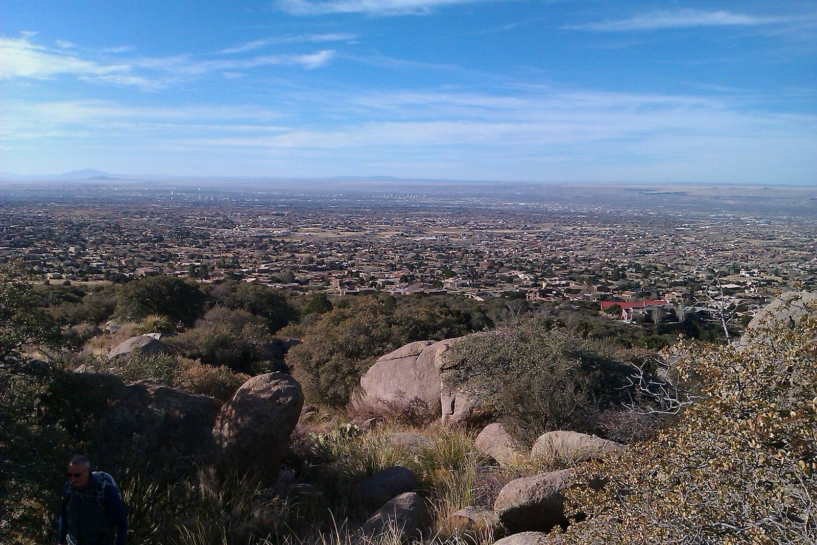 The Sandia foothills looking west over Albuquerque